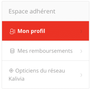 Menu de gauche > Mon profil